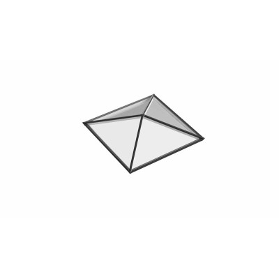 Pyramid Aluminium Lantern Roof 0.6m x 0.6m (4 Pane 4WAY)