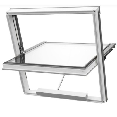 Fenêtre de toit blanche avec aération anti-fumée U8A 134 cm x 140 cm